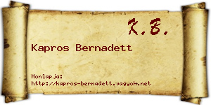 Kapros Bernadett névjegykártya