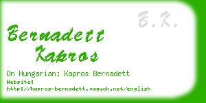 bernadett kapros business card